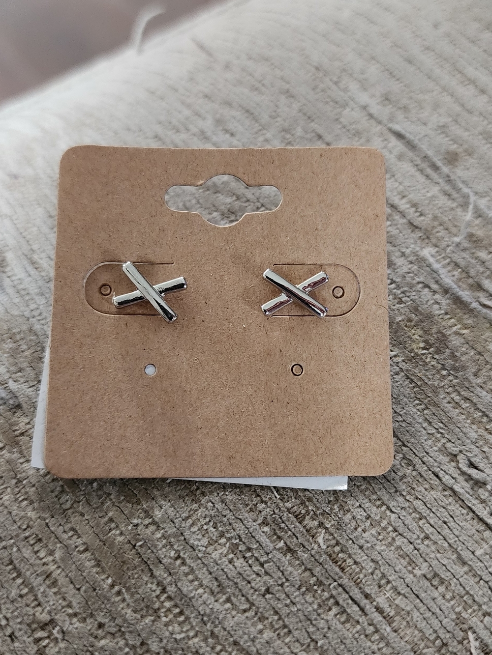 Silver Cross Stud Earrings